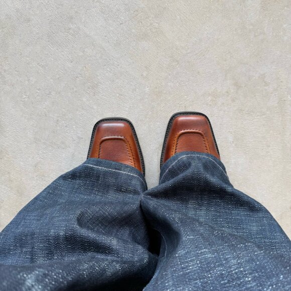 Elysian Brown Distressed Handmade Cowboy Riding Boots - Brand New in Box - Picture 8 of 8